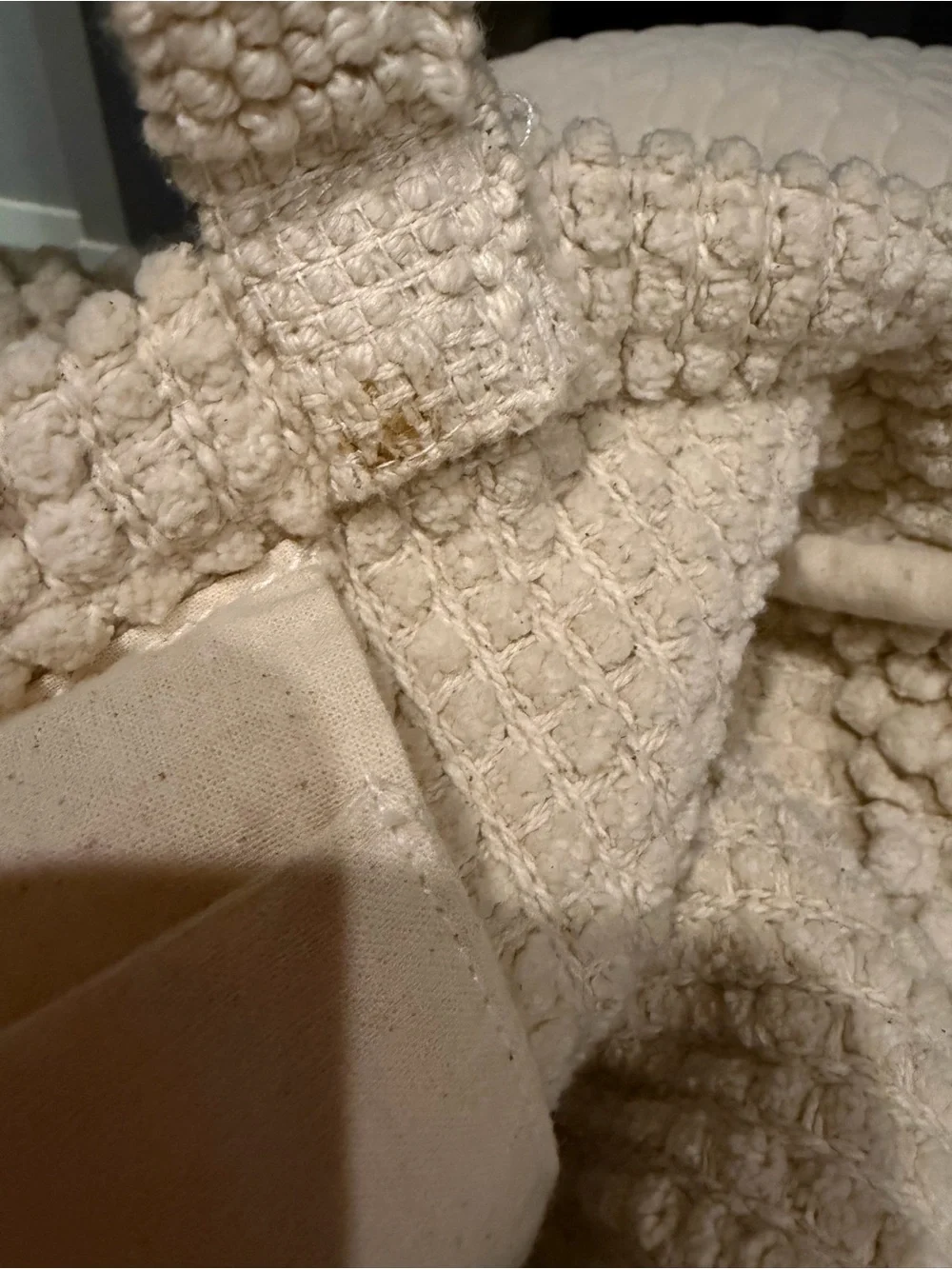 Jiti Popcorn Knit Handwoven Cream Crochet Satchel Tote